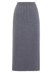 Brunello Cucinelli Stretch Cotton Lightweight French Terry Midi Track Skirt