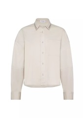 Brunello Cucinelli Stretch Cotton Poplin Shirt With Shiny Collar Trim