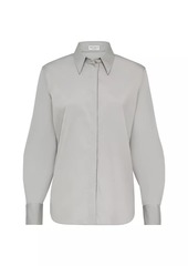 Brunello Cucinelli Stretch Cotton Poplin Shirt With Shiny Trim