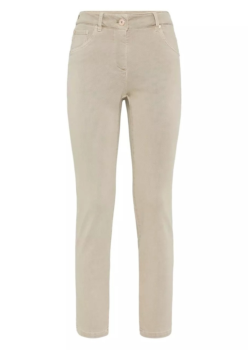 Brunello Cucinelli Stretch Dyed Denim Slim Trousers