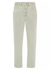 Brunello Cucinelli Stretch Dyed Denim Straight Trousers