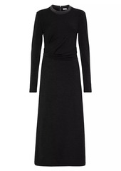 Brunello Cucinelli Stretch Virgin Wool Jersey Draped Dress