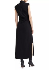 Brunello Cucinelli Stretch Virgin Wool Jersey Draped Dress