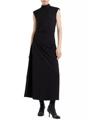 Brunello Cucinelli Stretch Virgin Wool Jersey Draped Dress