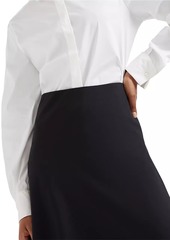 Brunello Cucinelli Stretch Virgin Wool Twill Flute Skirt