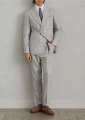 Brunello Cucinelli Stripe Leisure Fit Trousers with Pleats