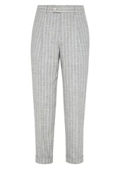 Brunello Cucinelli Stripe Leisure Fit Trousers with Pleats