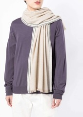 Brunello Cucinelli striped-border cashmere scarf