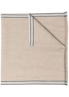 Brunello Cucinelli striped-border cashmere scarf