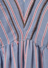 Brunello Cucinelli Striped Cotton & Silk Gauze Long Dress