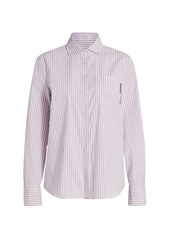 Brunello Cucinelli Striped Cotton Poplin Shirt