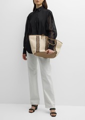 Brunello Cucinelli Striped Crochet Tote Bag