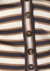 Brunello Cucinelli Striped Wool & Lurex Knit Cardigan