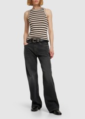 Brunello Cucinelli Striped Wool & Lurex Knit Tank Top