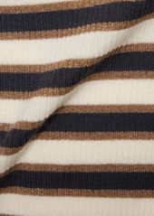 Brunello Cucinelli Striped Wool & Lurex Knit Tank Top