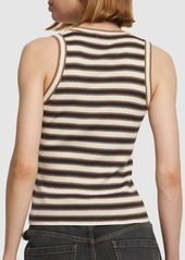 Brunello Cucinelli Striped Wool & Lurex Knit Tank Top