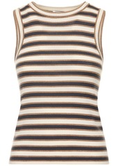 Brunello Cucinelli Striped Wool & Lurex Knit Tank Top