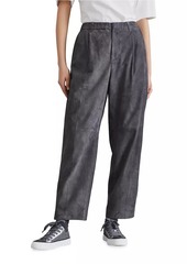 Brunello Cucinelli Suede Cropped Baggy Trousers