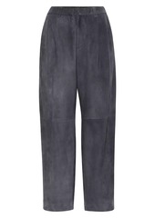 Brunello Cucinelli Suede Cropped Baggy Trousers