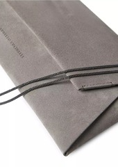 Brunello Cucinelli Suede Envelope Bag with Precious Chain