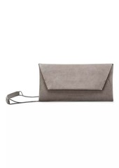 Brunello Cucinelli Suede Envelope Bag with Precious Chain