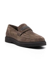 Brunello Cucinelli suede penny loafers