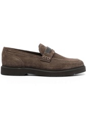 Brunello Cucinelli suede penny loafers