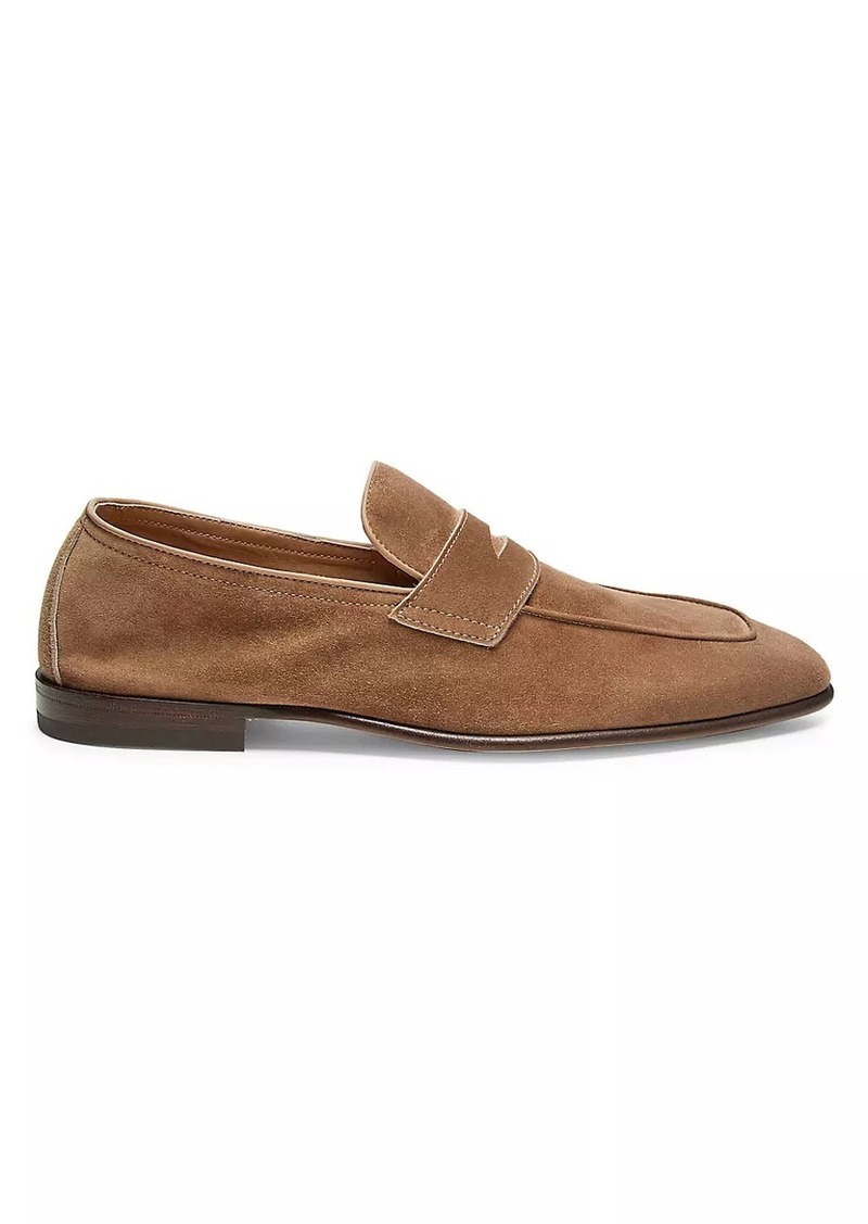 Brunello Cucinelli Suede Penny Loafers