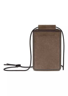 Brunello Cucinelli Suede Phone Bag with Shiny Trim