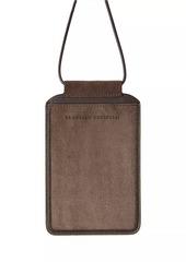 Brunello Cucinelli Suede Phone Bag with Shiny Trim