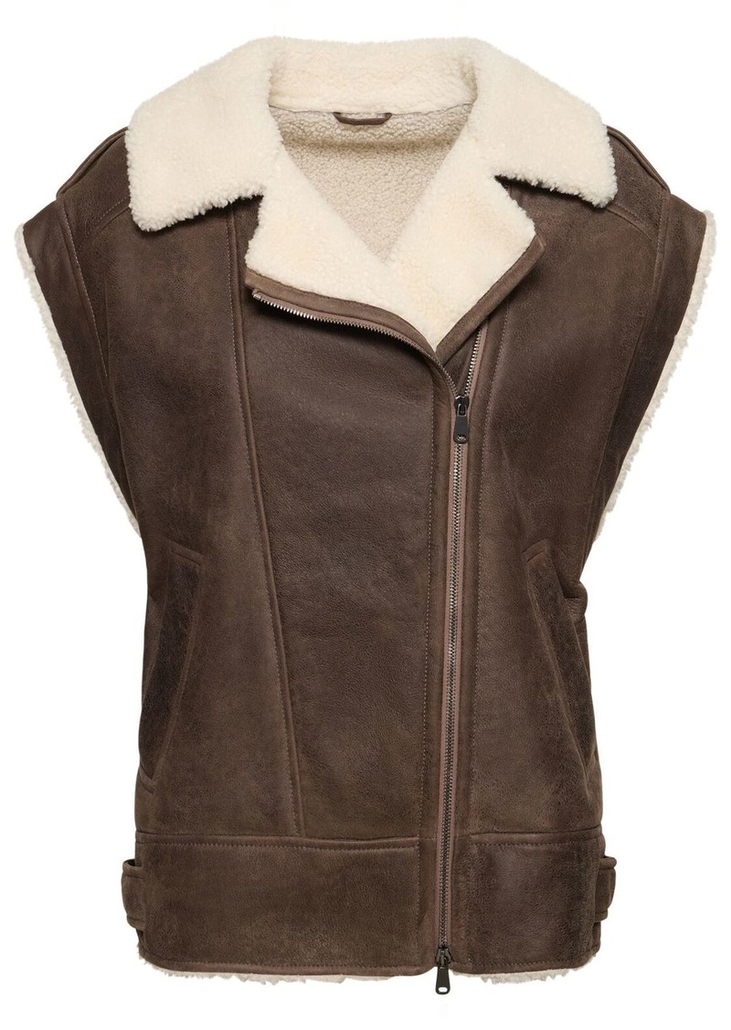 Brunello Cucinelli Suede Shearling Vest