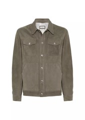 Brunello Cucinelli Suede Shirt Style Outerwear Jacket