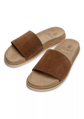 Brunello Cucinelli Suede Slide Sandals