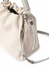 Brunello Cucinelli Sueded Calfskin Bucket Bag with Monili