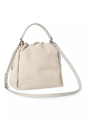 Brunello Cucinelli Sueded Calfskin Bucket Bag with Monili