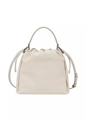 Brunello Cucinelli Sueded Calfskin Bucket Bag with Monili