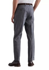 Brunello Cucinelli Super 120s Virgin Wool Overcheck Formal Fit Trousers