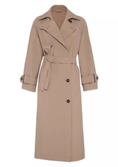 Brunello Cucinelli Techno Canvas Trenchcoat with Shiny Cuff Details