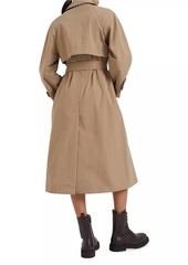 Brunello Cucinelli Techno Canvas Trenchcoat with Shiny Cuff Details