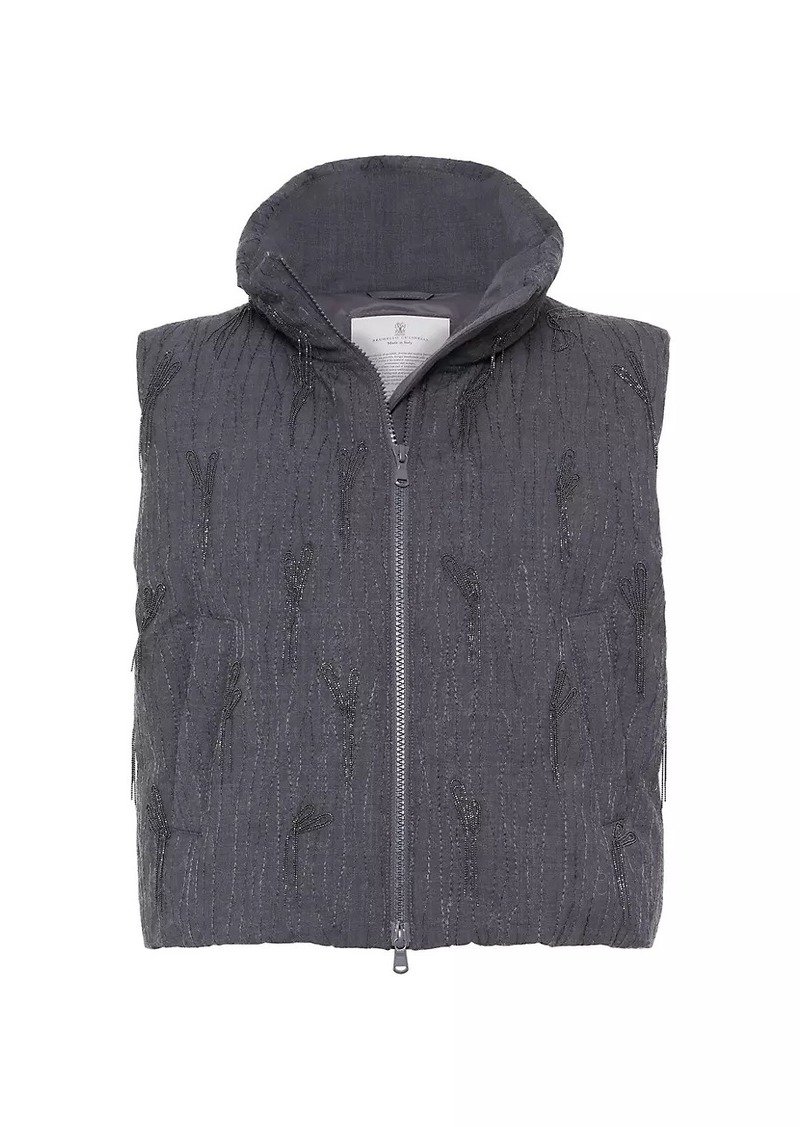 Brunello Cucinelli Tropical Luxury Wool Down Vest