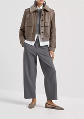 Brunello Cucinelli Tropical Luxury Wool Soft Curved Trousers