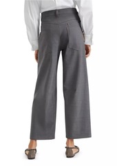 Brunello Cucinelli Tropical Luxury Wool Soft Curved Trousers