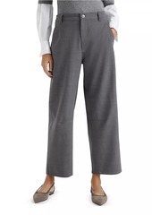 Brunello Cucinelli Tropical Luxury Wool Soft Curved Trousers