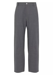 Brunello Cucinelli Tropical Luxury Wool Soft Curved Trousers