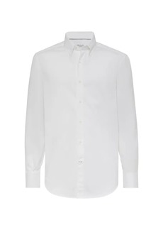 Brunello Cucinelli Twill Basic Fit Shirt With Button Down Collar