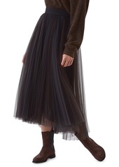Brunello Cucinelli Two-Tone Pleated Tulle Skirt