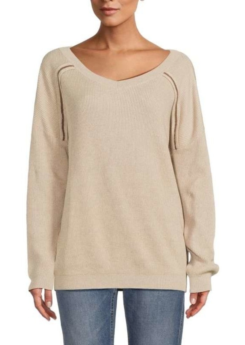 Brunello Cucinelli V-Neck Ribbed Sweater