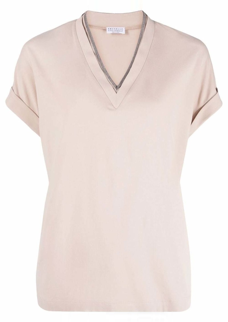 Brunello Cucinelli V-neck stretch-cotton T-shirt