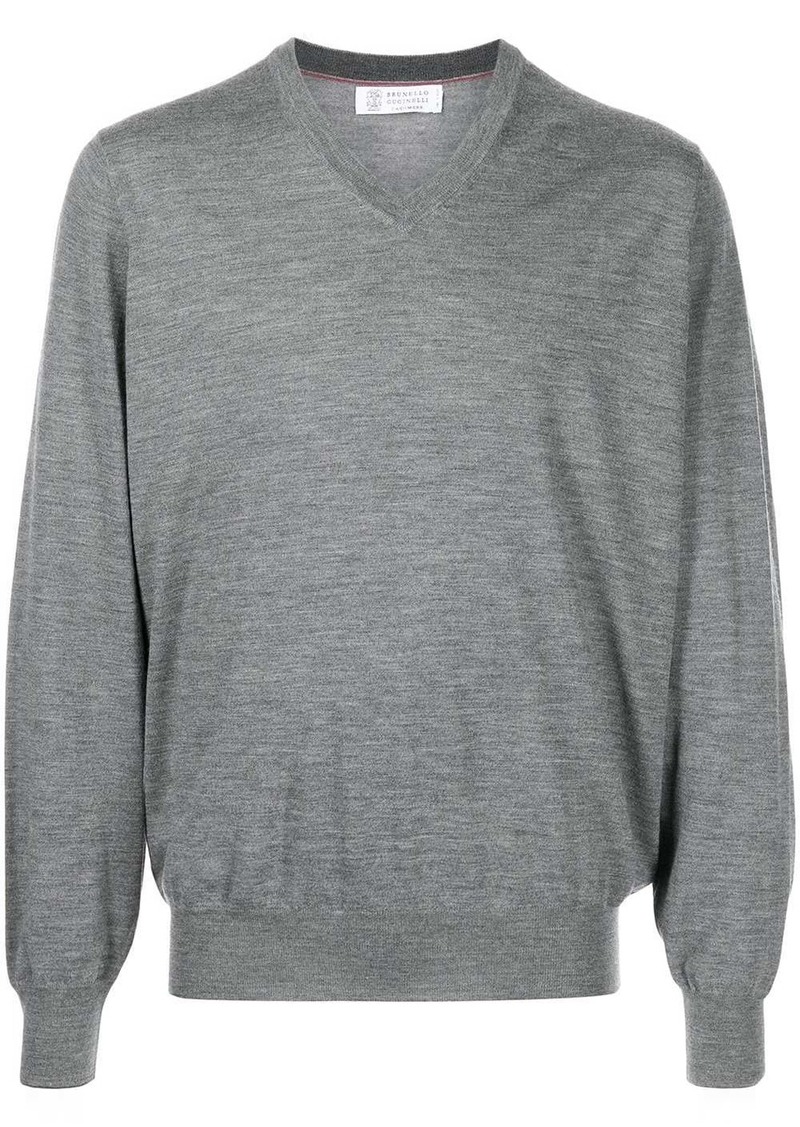 Brunello Cucinelli V-neck wool-cashmere jumper