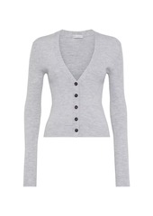 Brunello Cucinelli Virgin Wool and Cashmere Rib Knit Cardigan